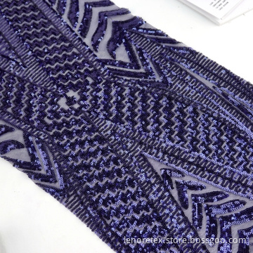 Poly Knit Metallic Paillettes Sequin Mesh Embroidery Fabric